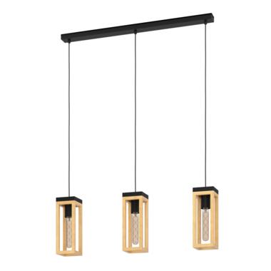 EGLO Nafferton Hanglamp - E27 - 80 cm - Zwart/Bruin product