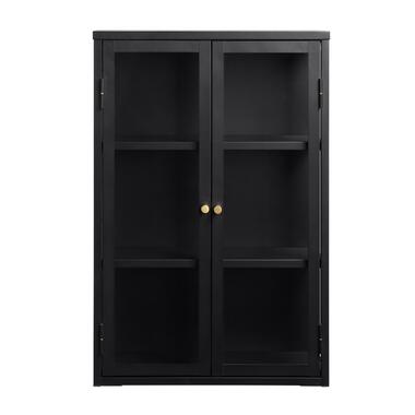 Wandkast Zwart - Metaal - 60x25x90cm - Kast Carmel product