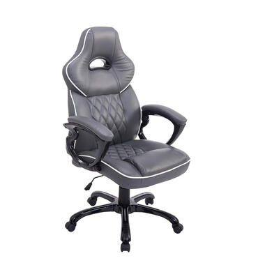 CLP Chaise de bureau BIG XXX Noir Frame - Similicuir - Gris product