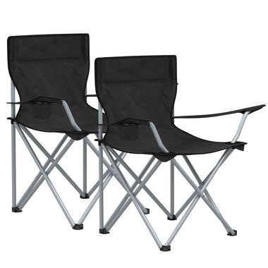 ACAZA Lot de 2 chaises de camping pliables - capacité de charge 120 kg - Noir product