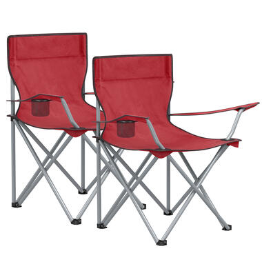 ACAZA Lot de 2 chaises de camping pliables - Rouge product