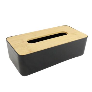 OTIX Tissue box Houder Zwart 26x13.2x8.8 cm Bamboe en kunststof product