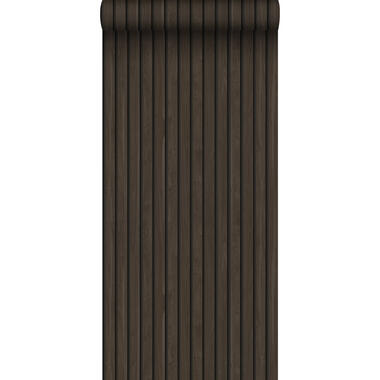 ESTAhome behangpapier - houten wandpanelen 3d - donkerbruin - 0.53 x 10.05 m product