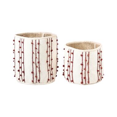 Lot de 2 paniers en coton beige et rouge KHEL product