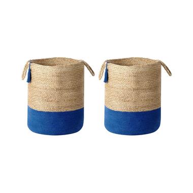 Lot de 2 paniers en jute beige et bleu marine GAJAR product