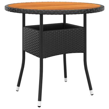 vidaXL Table de jardin Ø80x75 cm Résine tressée et bois d'acacia Noir product