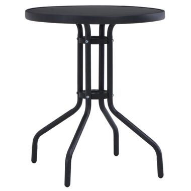 vidaXL Table de jardin Noir 60 cm Acier et verre product