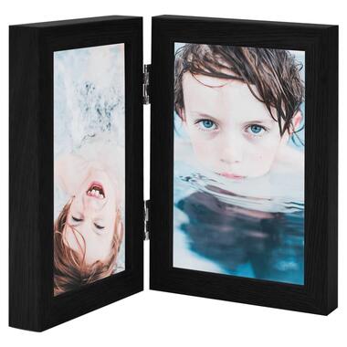 vidaXL Cadre photo dépliable en deux Noir 2x(21x29,7 cm) product