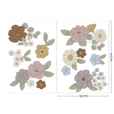 Stickers muraux Vintage Little Flowers 42 x 30cm Rose, rouge, blanc, product