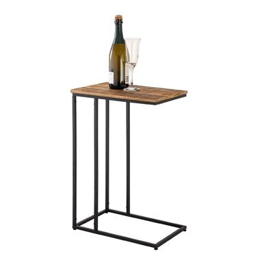 Parya Home - Bijzettafel hout - Laptoptafel C-tafel - Metaal - 25x60x40cm product