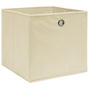 vidaXL Opbergboxen 4 st 28x28x28 cm nonwoven stof crèmekleurig product