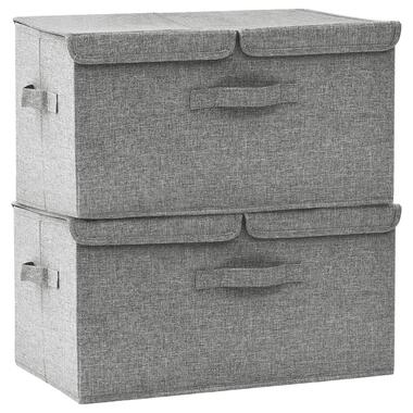 vidaXL Opbergboxen 2 st 50x30x25 cm stof grijs product