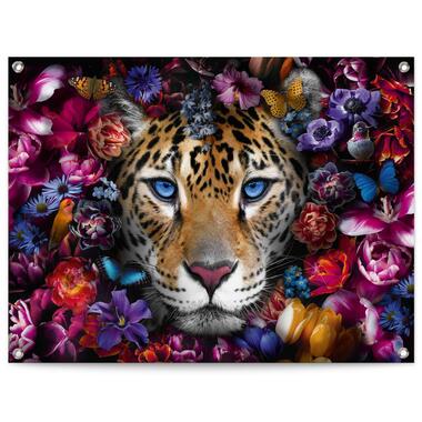 Tuinposter - Flower Cat - 60x80 cm Canvas product