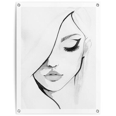Poster de jardin Visage 80x60 cm Noir - Blanc product