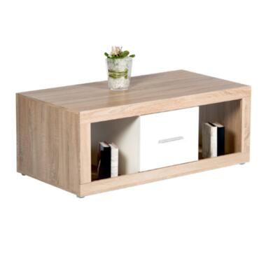 Table basse Brekalo 115cm avec 2 tiroirs - chêne/blanc product