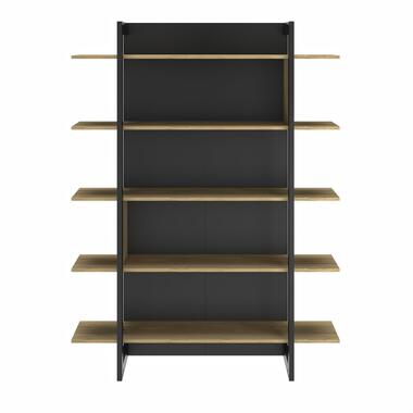 Diagone Bibliotheek Russel - 5 planken - Zwart / Eikenkleur product