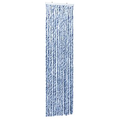 vidaXL Vliegengordijn 56x185 cm chenille blauw, wit en zilver product