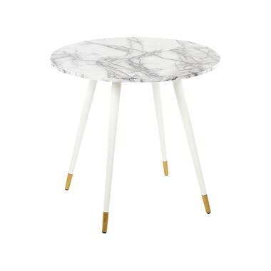 Table à manger effet marbre et blanc ⌀ 80 cm GUTIERE product