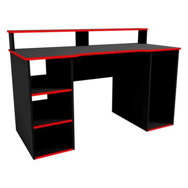 Gaming bureau Seis 136cm - zwart/rood product