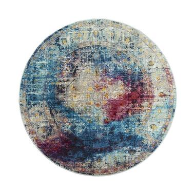 Picasso Heriz Vintage Rond Tapis Multi / Blauw Laagpolig - 300 CM ROND product