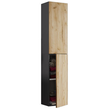 VCB11 Armoire de toilette haute avec 2 portes, anthracite, imitation product