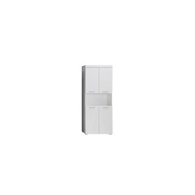 AmandaMandoBea Armoire haute 1 compartiment ouvert, 4 portes, blanc, product