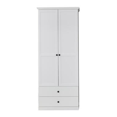 Hioshop BrandsonBaxter Armoire 2 portes, 2 tiroirs, 5 tablettes de rangement, product