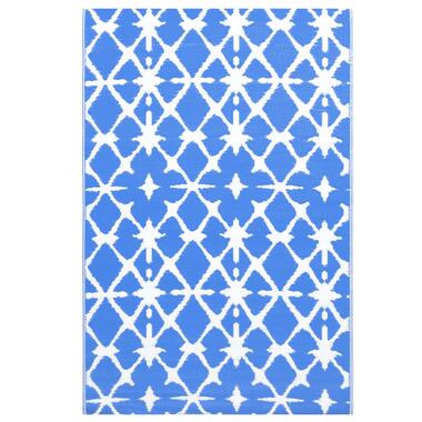 vidaXL Buitenkleed 80x150 cm PP blauw en wit product