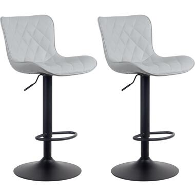 CLP Lot de 2 Tabouret de bar Emma Noir Cadre - Similicuir - Gris product