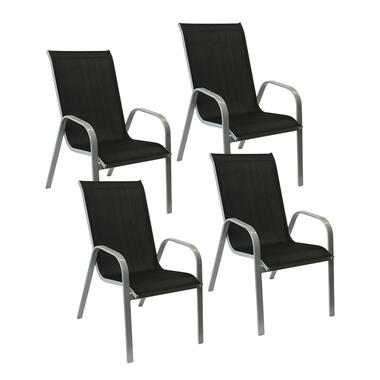 Happy Garden Buitenstoelen MARBELLA - Zwart - Aluminium product