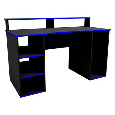 Gaming bureau Seis 136cm - zwart/blauw product