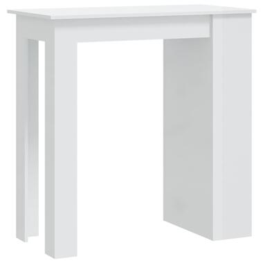 vidaXL Table de bar étagère de rangement Blanc brillant 102x50x103,5cm product