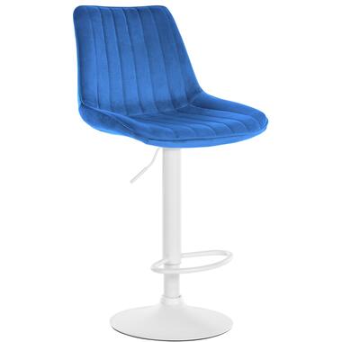 CLP Barkruk Toni wit Frame - Fluweel - blauw product