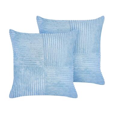 MILLET - Sierkussen set van 2 - Blauw - 43 x 43 cm - Corduroy product