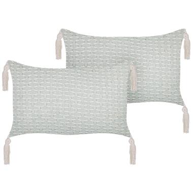 HAKONE - Set van 2 kussens - Groen - 45 x 25 cm - Polyester product