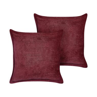 ZINNIA - Sierkussen set van 2 - Rood - 43 x 43 cm - Corduroy product