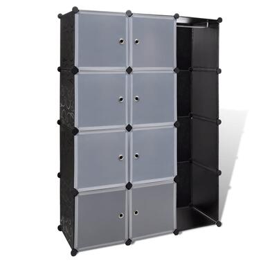 vidaXL Armoire modulaire 9 compartiments Noir et blanc 37 x 115x150 cm product