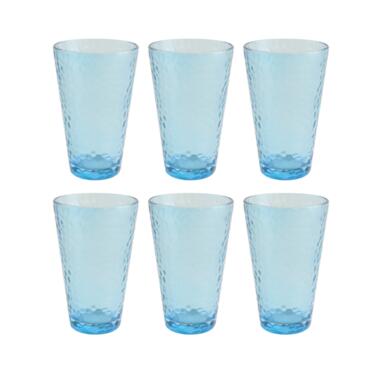 OTIX Waterglazen Longdrink Glazen Set van 6 Stapelbaar 300ml Gehamerd Glas product