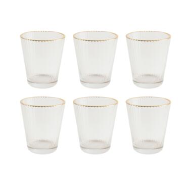 OTIX Verres à eau Lot de 6 verres empilables 350 ml avec bord doré Verre product