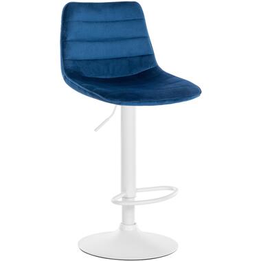 CLP Barkruk Lex wit Frame - Fluweel - blauw product