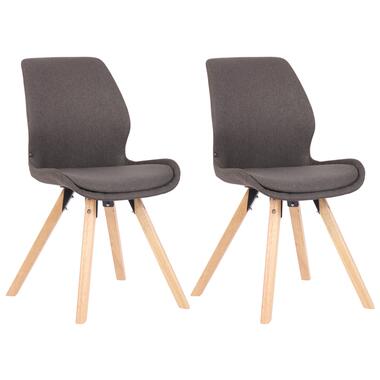 CLP Set van 2 chaise salle à manger Luna Nature Frame - Tissu - Gris foncé product