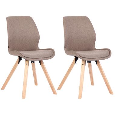 CLP Set van 2 chaise salle à manger Luna Nature Frame - Tissu - Taupe product