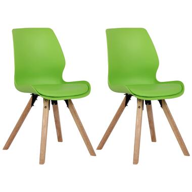 CLP Lot de 2 chaise salle à manger Luna Nature Cadre - Plastique - Vert product