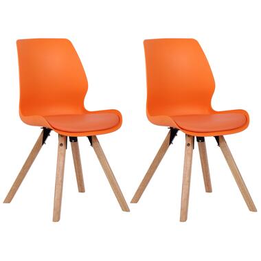 CLP Set van 2 chaise salle à manger Luna Nature Frame - Plastique - Orange product