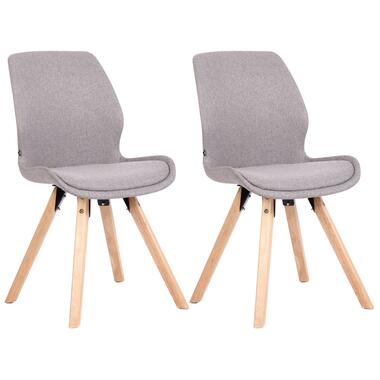 CLP Set van 2 chaise salle à manger Luna Nature Frame - Tissu - Gris product