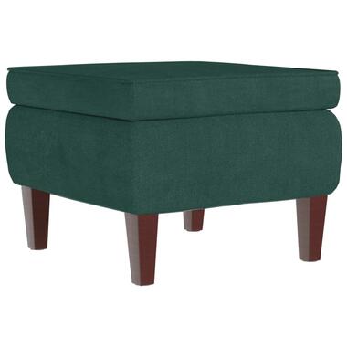 vidaXL Tabouret avec pieds en bois Vert foncé Velours product