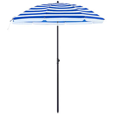 ACAZA Parasol en bâton - 160 cm de diamètre - avec sac de transport - Rayé bleu product