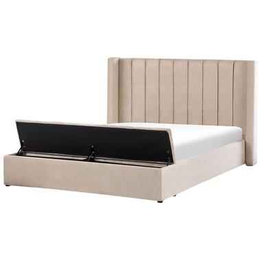 NOYERS - Bed met opbergruimte - Beige - 180 x 200 cm - Fluweel product