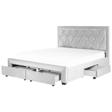 Lit avec coffre de rangement LIEVIN 180 x 200 cm Velours Gris clair product