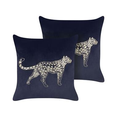 MARULA - Sierkussen set van 2 - Zwart/Goud - 45 x 45 cm - Fluweel product